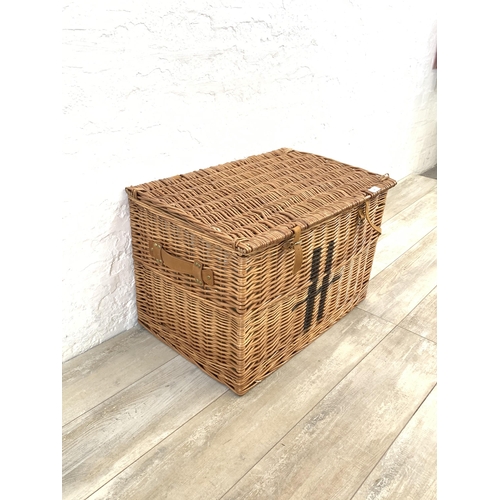 52 - A Harrods wicker basket - approx. 44cm high x 65cm wide x 45cm deep