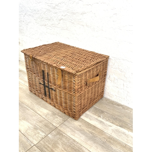 52 - A Harrods wicker basket - approx. 44cm high x 65cm wide x 45cm deep