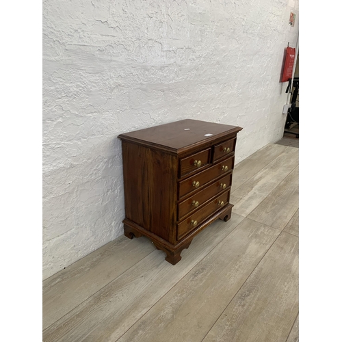 57 - A Georgian style hardwood miniature chest of five drawers - approx. 50cm high x 50cm wide x 31.5cm d... 