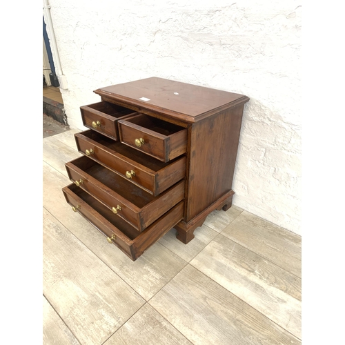 57 - A Georgian style hardwood miniature chest of five drawers - approx. 50cm high x 50cm wide x 31.5cm d... 