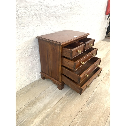 57 - A Georgian style hardwood miniature chest of five drawers - approx. 50cm high x 50cm wide x 31.5cm d... 