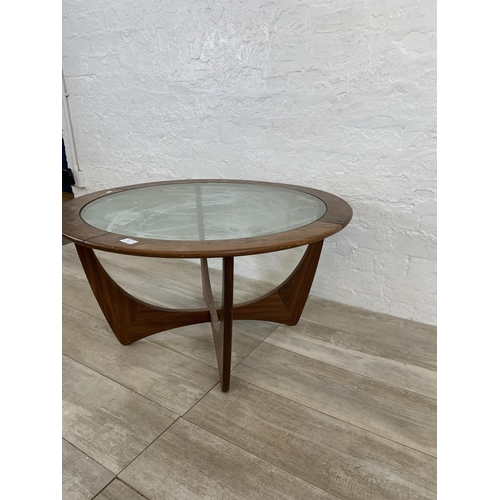 62 - A mid 20th century G Plan Astro teak and glass circular coffee table - approx. 46cm high x 84cm diam... 