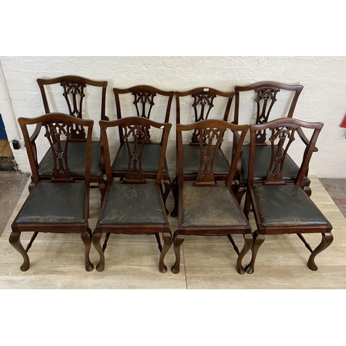 69 - A set of eight early 20th century Chippendale revival mahogany dining chairs