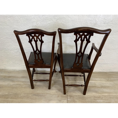 69 - A set of eight early 20th century Chippendale revival mahogany dining chairs