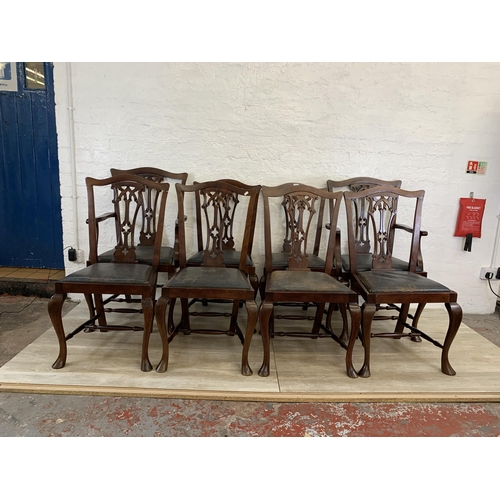 69 - A set of eight early 20th century Chippendale revival mahogany dining chairs