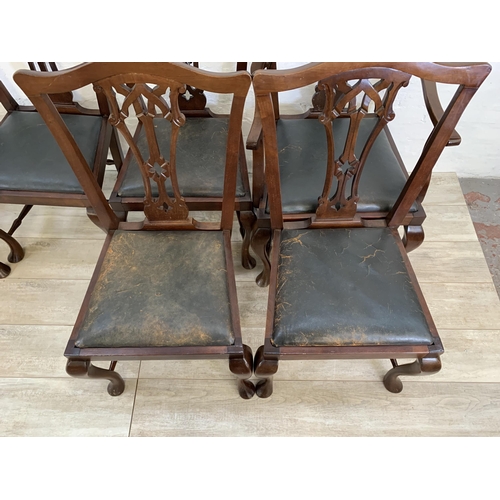 69 - A set of eight early 20th century Chippendale revival mahogany dining chairs