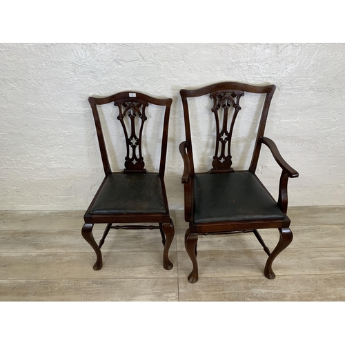 69 - A set of eight early 20th century Chippendale revival mahogany dining chairs