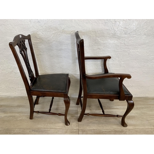 69 - A set of eight early 20th century Chippendale revival mahogany dining chairs