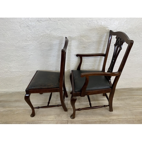 69 - A set of eight early 20th century Chippendale revival mahogany dining chairs