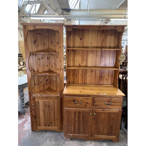 70 - Two pieces of pine furniture, one dresser and one frees tanding corner cabinet