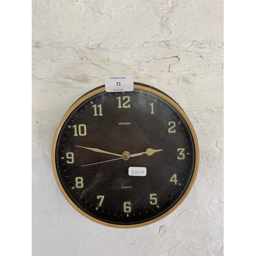 72 - A 1970s Metamec quartz wall clock