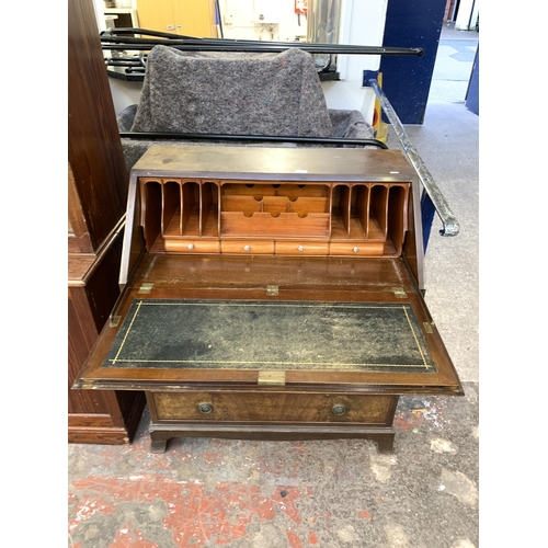 85 - A Georgian style mahogany bureau - approx. 105cm high x 91cm wide x 52cm deep