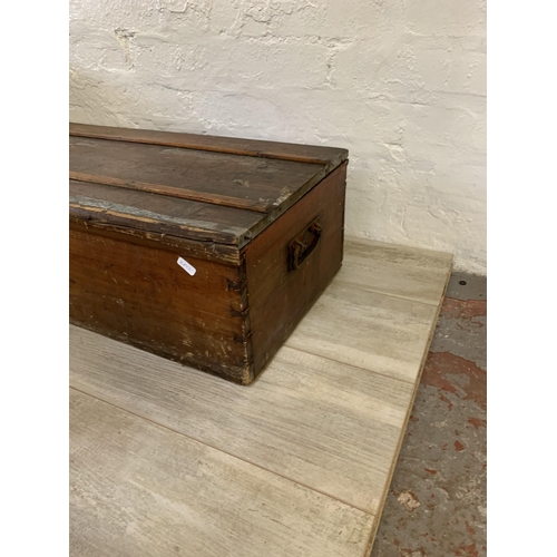 89 - Two 19th century pine blanket boxes - largest approx. 47cm high x 91cm wide x 50cm deep