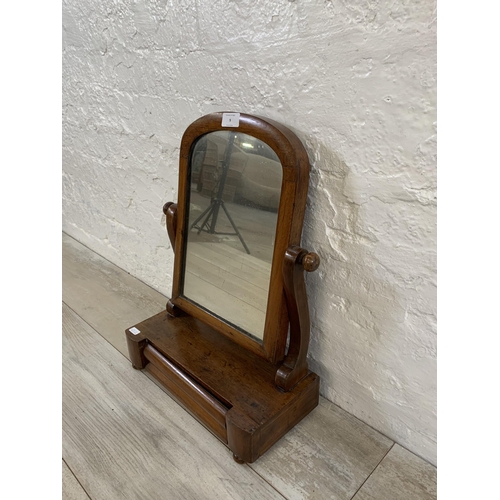 9 - A Victorian mahogany swing mirror - approx. 50cm high x 36cm wide x 16.5cm deep