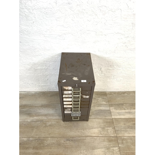 96 - A mid 20th century Stor grey metal ten drawer office filing cabinet