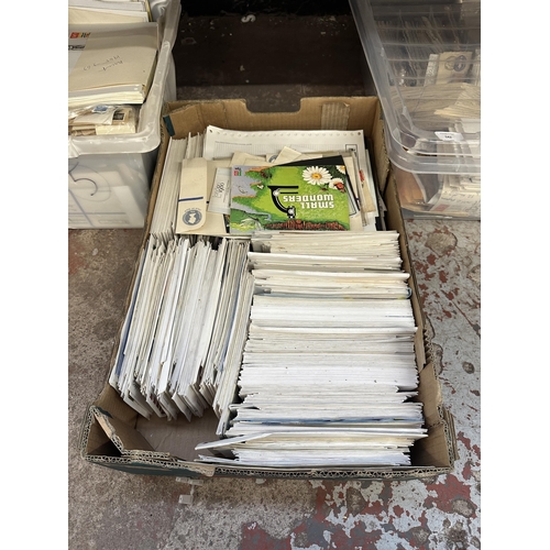 542 - Six boxes containing a large collection of first day covers and worldwide stamps