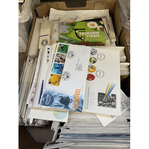 542 - Six boxes containing a large collection of first day covers and worldwide stamps