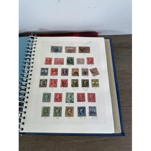 546 - Five albums containing a collection of worldwide stamps