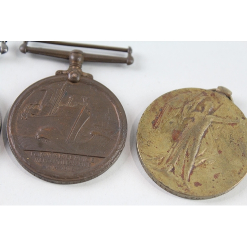 2310 - Three WWI medals, one Victory presented to 7502S. G.W. Burgess. STO. R.N.R., one Mercantile Marine p... 