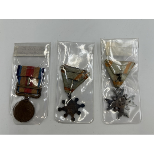 2347 - Three Japanese military medals, one 1937-1945 China Incident, Order of the Sacred Treasure 4th Class... 