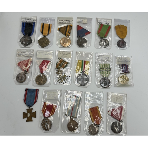 2352 - Seventeen European military medals to include Austrian WWI Bravery, 1873 Austro-Hungary General Camp... 