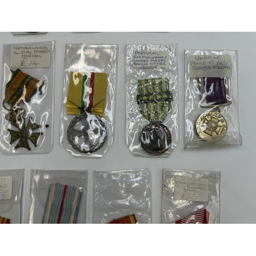 2352 - Seventeen European military medals to include Austrian WWI Bravery, 1873 Austro-Hungary General Camp... 