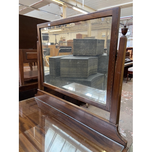 110 - An Edwardian inlaid mahogany dressing chest - approx. 138cm high x 84cm wide x 51cm deep