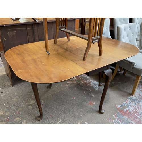 117 - Two Edwardian mahogany drop leaf tables, one Sutherland and one gate leg dining table - largest appr... 