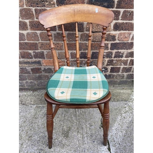 118 - Two sets of three Victorian elm and beech farmhouse dining chairs