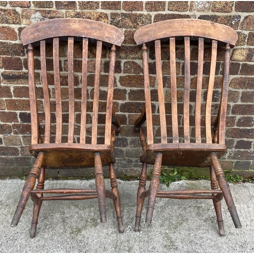 120 - Two Victorian elm and beech farmhouse armchairs