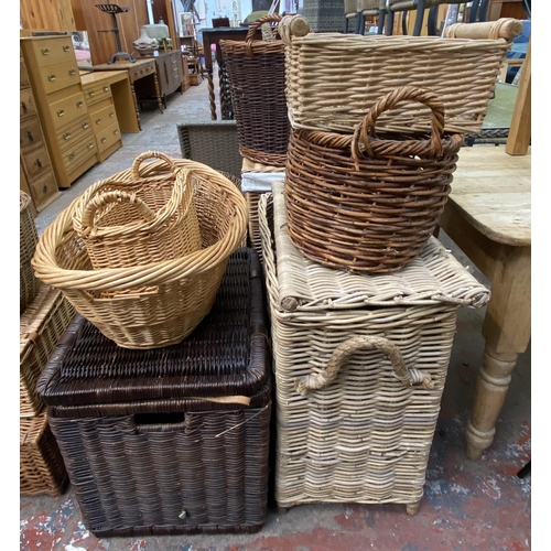 133 - Fifteen various wicker baskets