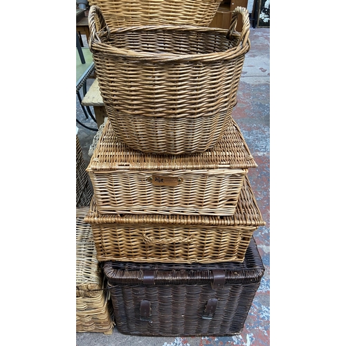 133 - Fifteen various wicker baskets