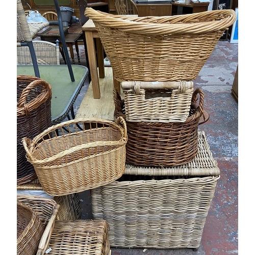 133 - Fifteen various wicker baskets