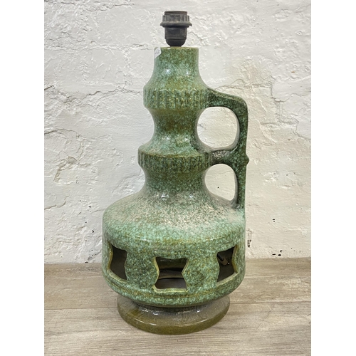 149 - A mid 20th century West German Skandesco Fat Lava pottery table lamp - approx. 55cm high