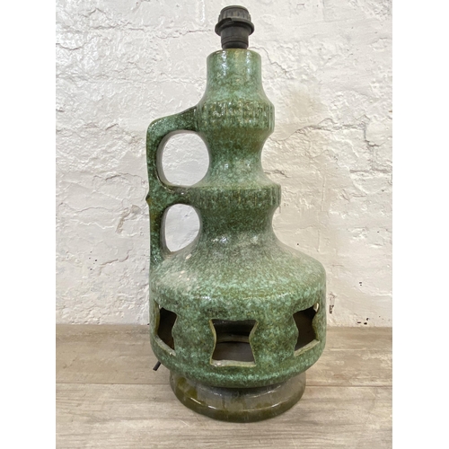 149 - A mid 20th century West German Skandesco Fat Lava pottery table lamp - approx. 55cm high