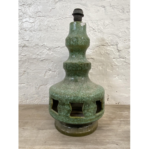 149 - A mid 20th century West German Skandesco Fat Lava pottery table lamp - approx. 55cm high