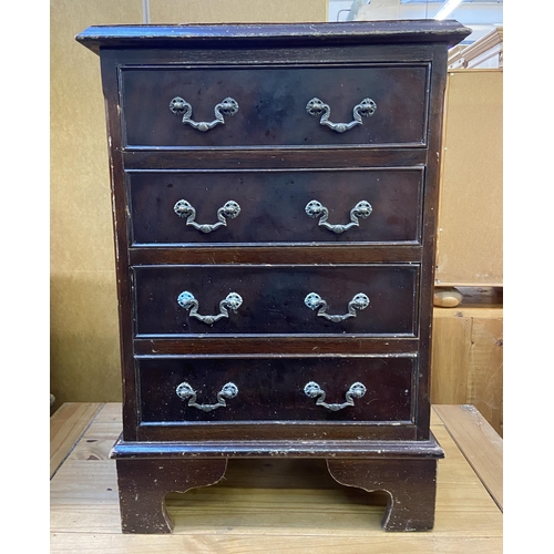 156 - A Georgian style mahogany miniature chest of drawers - approx. 68cm high x 46cm wide x 32cm deep