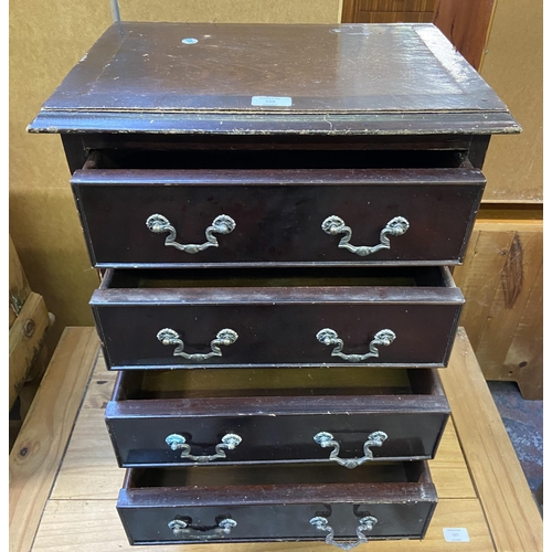 156 - A Georgian style mahogany miniature chest of drawers - approx. 68cm high x 46cm wide x 32cm deep