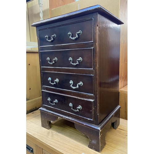 156 - A Georgian style mahogany miniature chest of drawers - approx. 68cm high x 46cm wide x 32cm deep