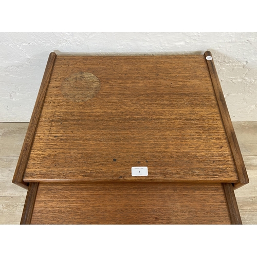 2 - A mid 20th century G Plan Quadrille teak nest of three tables - approx. 49cm high x 53cm wide x 43cm... 