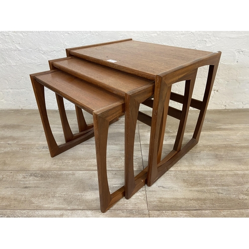 2 - A mid 20th century G Plan Quadrille teak nest of three tables - approx. 49cm high x 53cm wide x 43cm... 