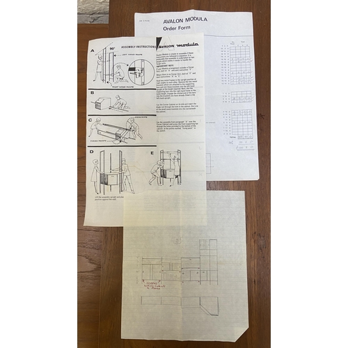 23 - A mid 20th century Avalon Modula teak three bay wall system