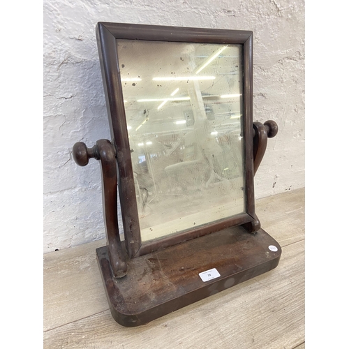 24 - A Victorian mahogany swing dressing table mirror - approx. 48cm high x 38cm wide x 18cm deep