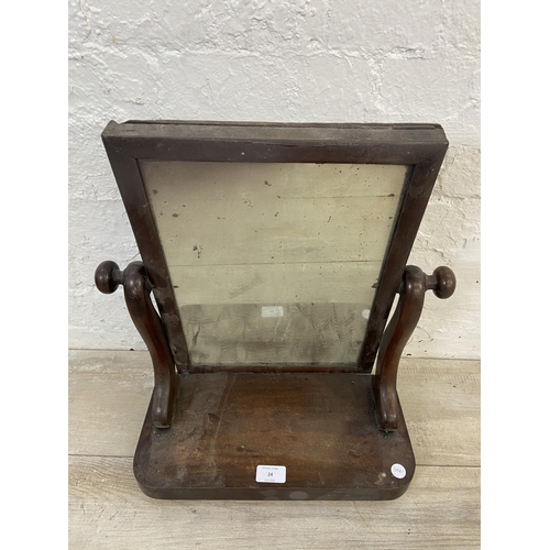 24 - A Victorian mahogany swing dressing table mirror - approx. 48cm high x 38cm wide x 18cm deep