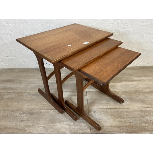 3 - A mid 20th century G Plan Fresco teak nest of three tables - approx. 52cm high x 56cm wide x 41cm de... 