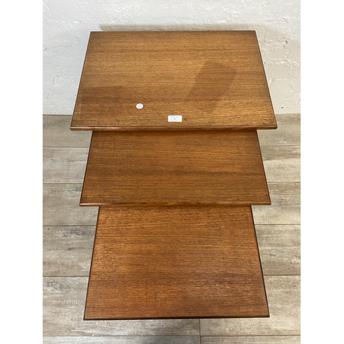 3 - A mid 20th century G Plan Fresco teak nest of three tables - approx. 52cm high x 56cm wide x 41cm de... 