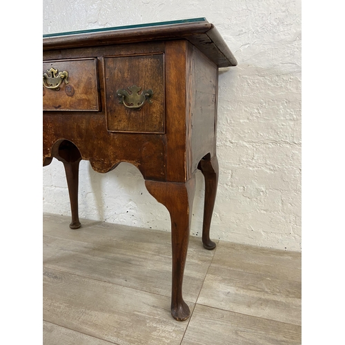 35 - An 18th century inlaid mahogany three drawer lowboy - approx. 72cm high x 79cm wide x 48cm deep