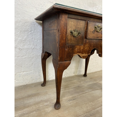 35 - An 18th century inlaid mahogany three drawer lowboy - approx. 72cm high x 79cm wide x 48cm deep