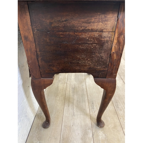 35 - An 18th century inlaid mahogany three drawer lowboy - approx. 72cm high x 79cm wide x 48cm deep