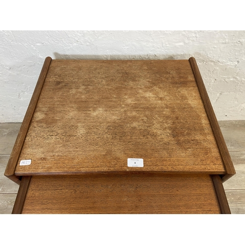 4 - A mid 20th century G Plan Quadrille teak nest of two tables - approx. 49cm high x 53cm wide x 43cm d... 